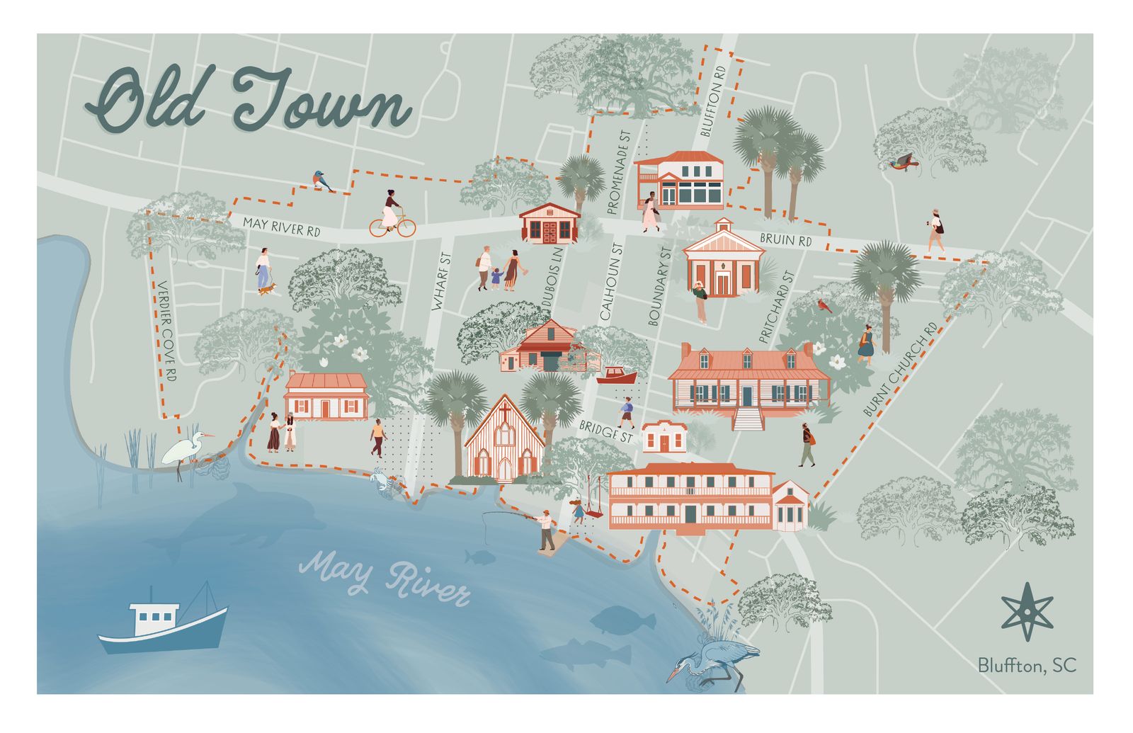 Old Town, illustrated map for the first workshop