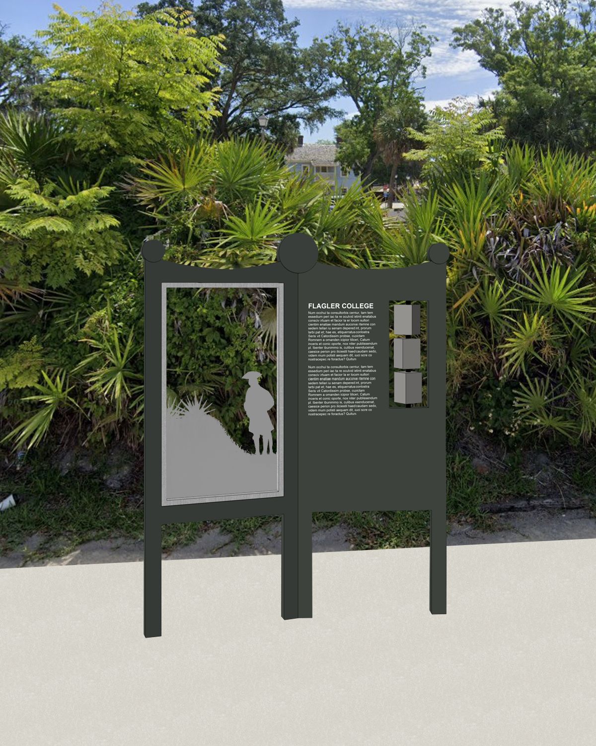 Interpretive signage concept at the Santo Domingo redoubt