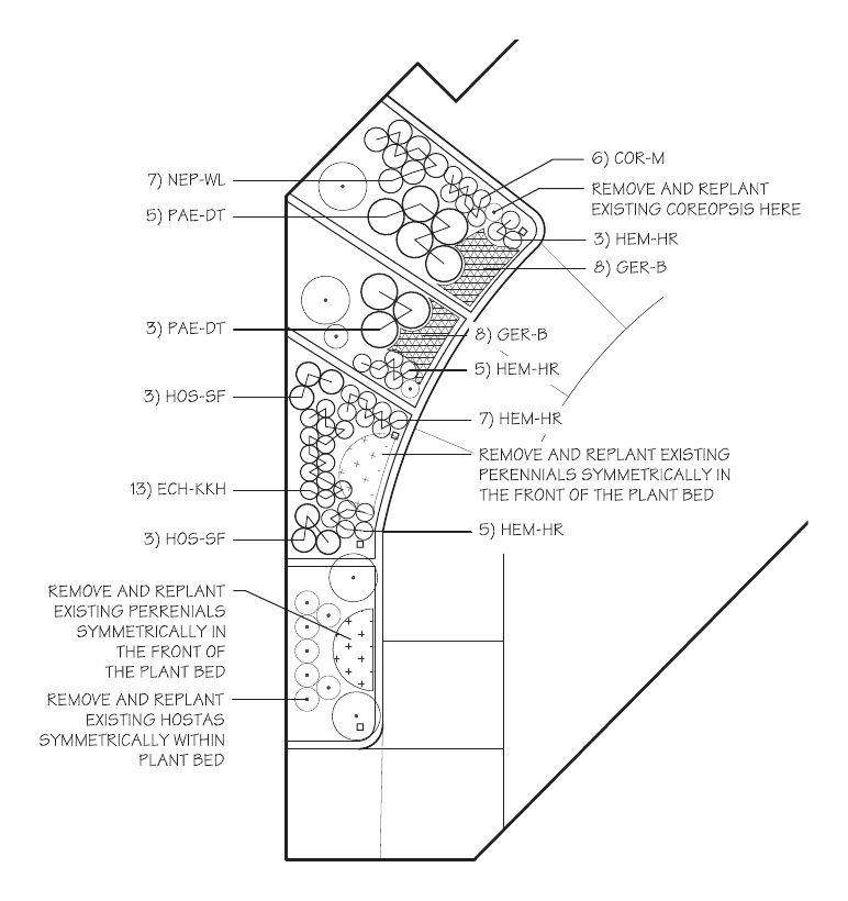 Planting plan for the school entrance