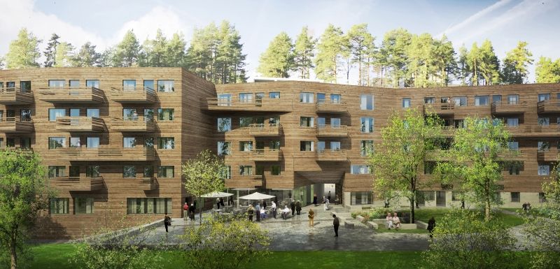 The garden court, rendering
